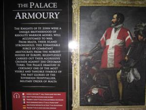 Placard which greets visitor on entering Armoury.